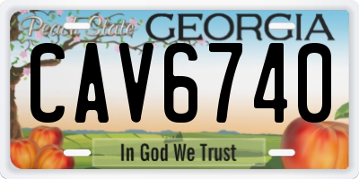 GA license plate CAV6740