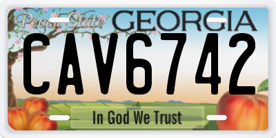 GA license plate CAV6742