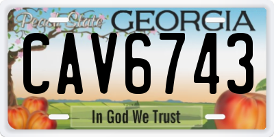 GA license plate CAV6743