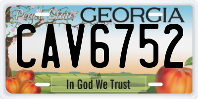 GA license plate CAV6752