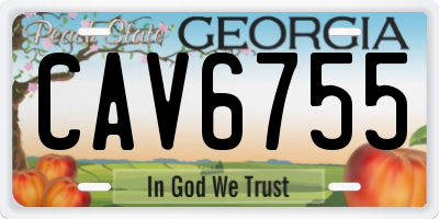 GA license plate CAV6755