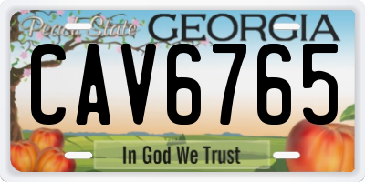 GA license plate CAV6765