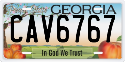 GA license plate CAV6767
