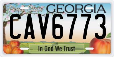 GA license plate CAV6773