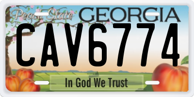 GA license plate CAV6774