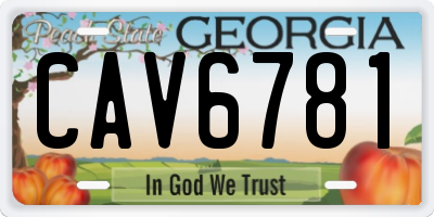 GA license plate CAV6781