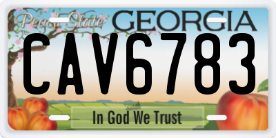 GA license plate CAV6783