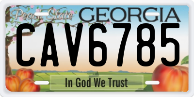 GA license plate CAV6785