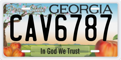 GA license plate CAV6787