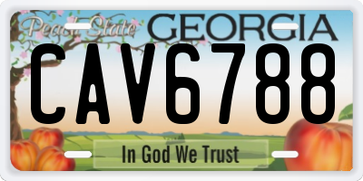 GA license plate CAV6788