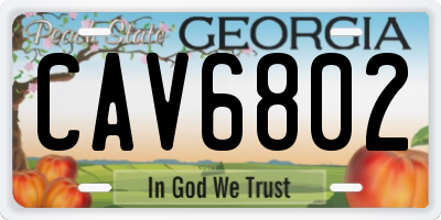 GA license plate CAV6802