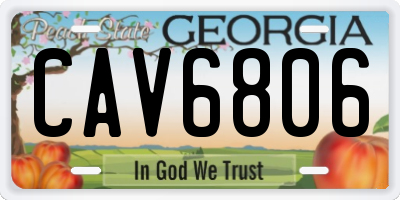 GA license plate CAV6806