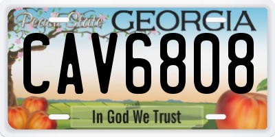 GA license plate CAV6808