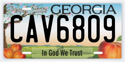 GA license plate CAV6809