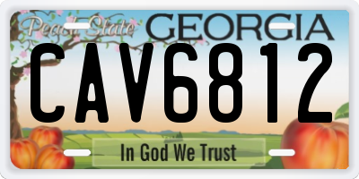 GA license plate CAV6812