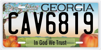 GA license plate CAV6819