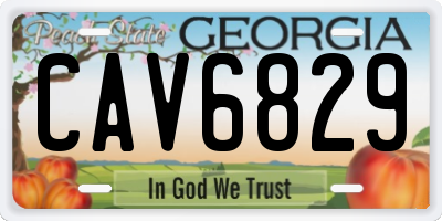 GA license plate CAV6829