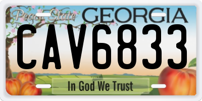 GA license plate CAV6833