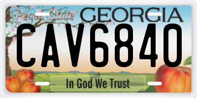 GA license plate CAV6840