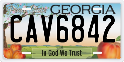 GA license plate CAV6842