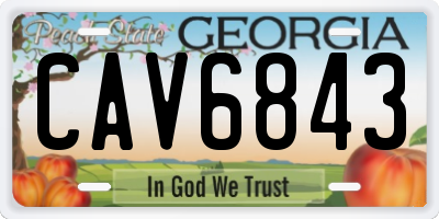 GA license plate CAV6843