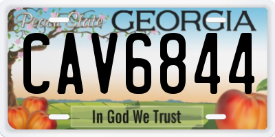 GA license plate CAV6844