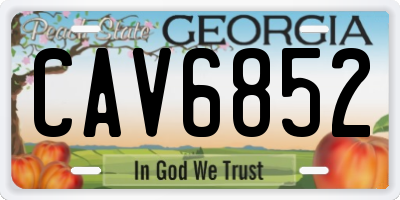 GA license plate CAV6852