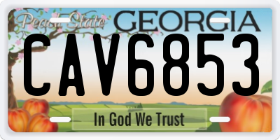 GA license plate CAV6853