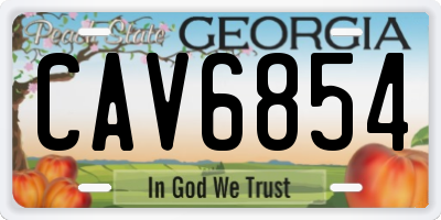 GA license plate CAV6854