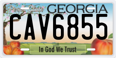 GA license plate CAV6855
