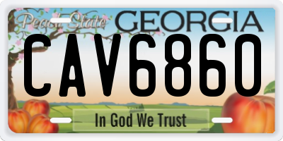 GA license plate CAV6860