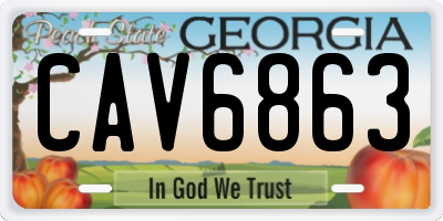 GA license plate CAV6863