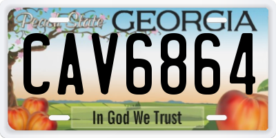 GA license plate CAV6864