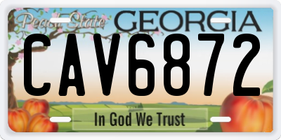 GA license plate CAV6872