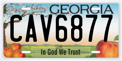GA license plate CAV6877