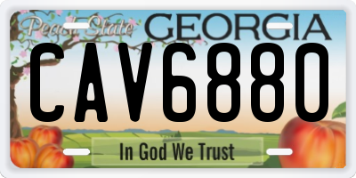GA license plate CAV6880