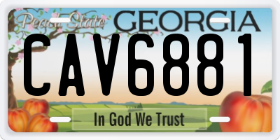 GA license plate CAV6881