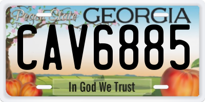 GA license plate CAV6885