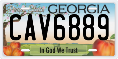 GA license plate CAV6889