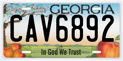 GA license plate CAV6892