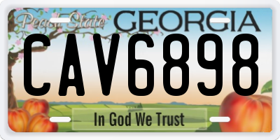 GA license plate CAV6898