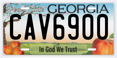 GA license plate CAV6900