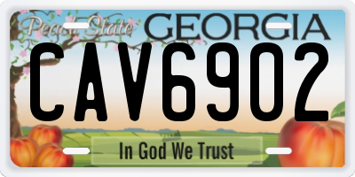 GA license plate CAV6902