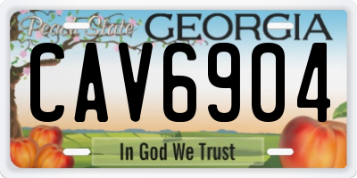 GA license plate CAV6904