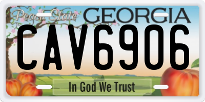 GA license plate CAV6906