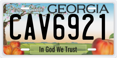 GA license plate CAV6921