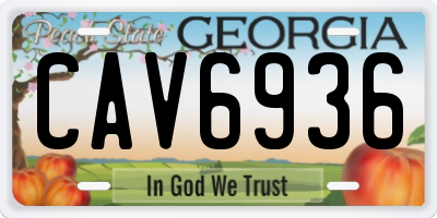 GA license plate CAV6936