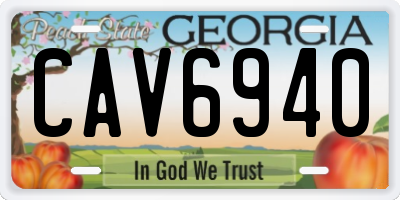 GA license plate CAV6940
