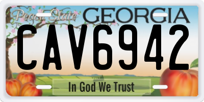 GA license plate CAV6942