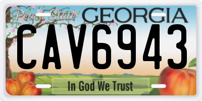GA license plate CAV6943